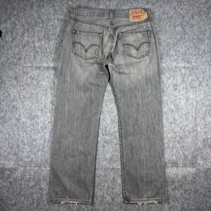 Vintage Y2K Levi's 501 Jeans 32 x 30 Black Gray Faded Straight Button‎ Fly 90s